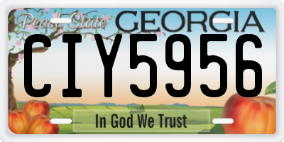 GA license plate CIY5956