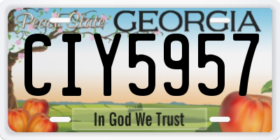 GA license plate CIY5957