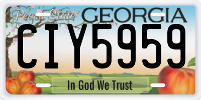 GA license plate CIY5959