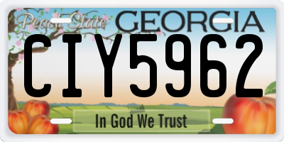 GA license plate CIY5962