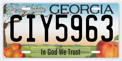GA license plate CIY5963