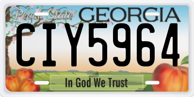 GA license plate CIY5964