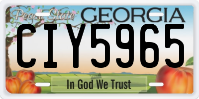GA license plate CIY5965