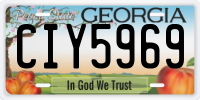 GA license plate CIY5969