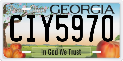 GA license plate CIY5970