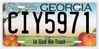 GA license plate CIY5971