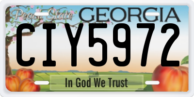 GA license plate CIY5972
