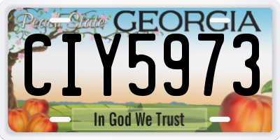 GA license plate CIY5973
