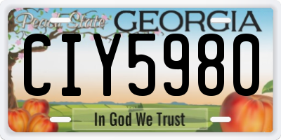 GA license plate CIY5980