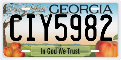 GA license plate CIY5982