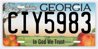 GA license plate CIY5983