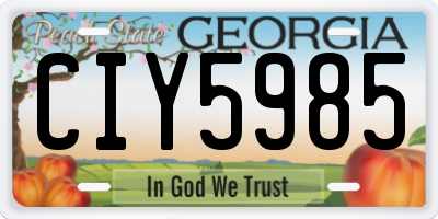 GA license plate CIY5985