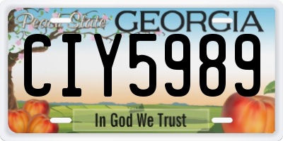 GA license plate CIY5989
