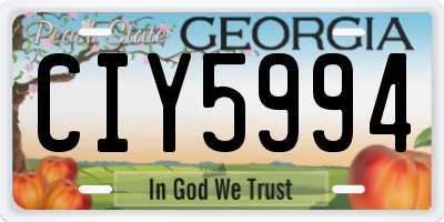 GA license plate CIY5994