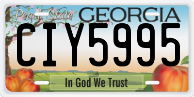 GA license plate CIY5995