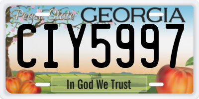 GA license plate CIY5997