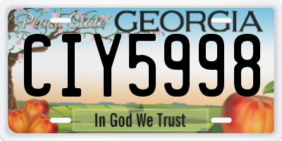 GA license plate CIY5998