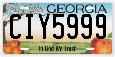 GA license plate CIY5999