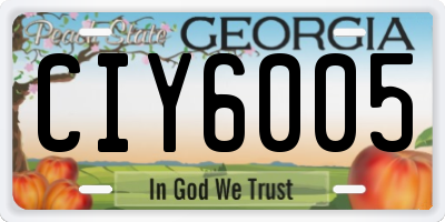 GA license plate CIY6005