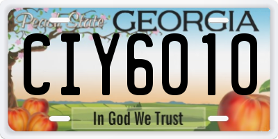 GA license plate CIY6010