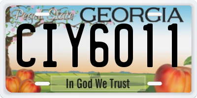 GA license plate CIY6011