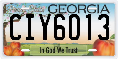 GA license plate CIY6013