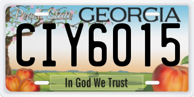 GA license plate CIY6015