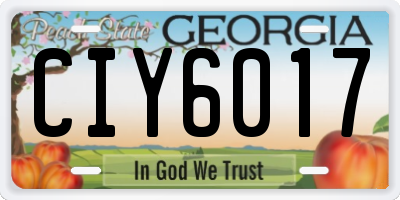 GA license plate CIY6017