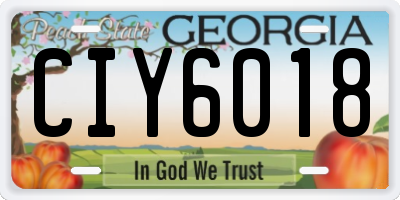 GA license plate CIY6018