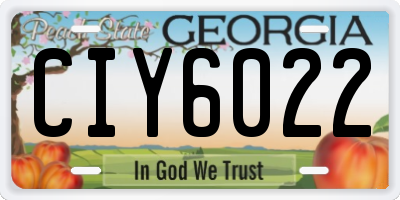 GA license plate CIY6022