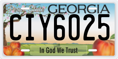GA license plate CIY6025