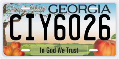 GA license plate CIY6026
