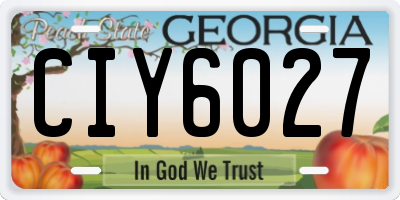 GA license plate CIY6027