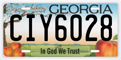 GA license plate CIY6028