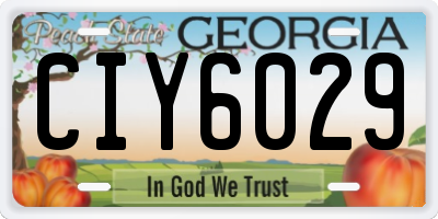 GA license plate CIY6029