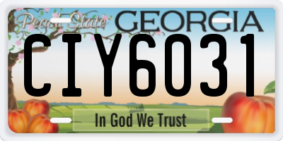 GA license plate CIY6031