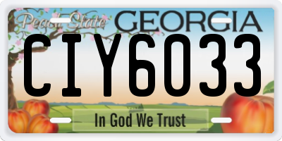 GA license plate CIY6033