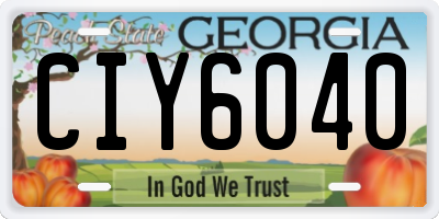 GA license plate CIY6040