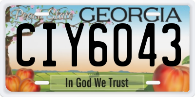 GA license plate CIY6043