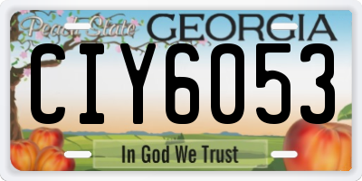 GA license plate CIY6053
