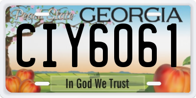 GA license plate CIY6061