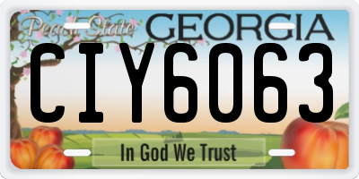 GA license plate CIY6063