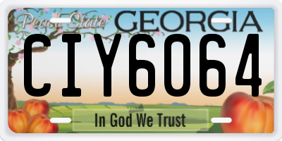 GA license plate CIY6064