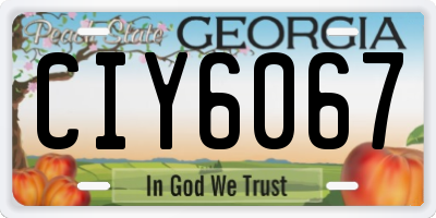 GA license plate CIY6067