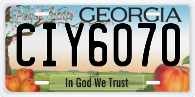 GA license plate CIY6070