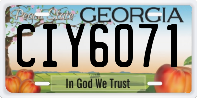 GA license plate CIY6071