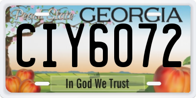 GA license plate CIY6072
