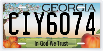 GA license plate CIY6074