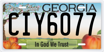 GA license plate CIY6077