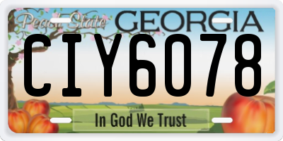 GA license plate CIY6078